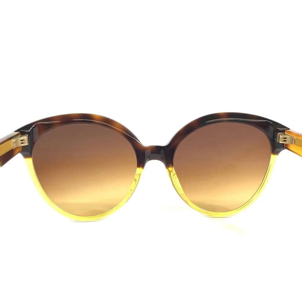 Alfred Kerbs Sunglasses ANDREA YW Yellow Tortoise Cat Eye Frames w/ Brown Lenses